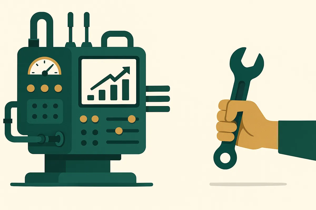 Diagram showing the operational complexity gap between SMB and enterprise inventory needs