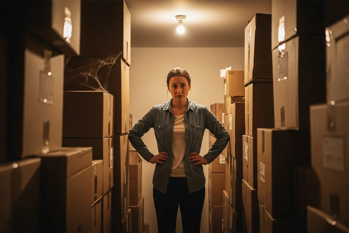 Ecommerce business owner checking inventory levels in their warehouse