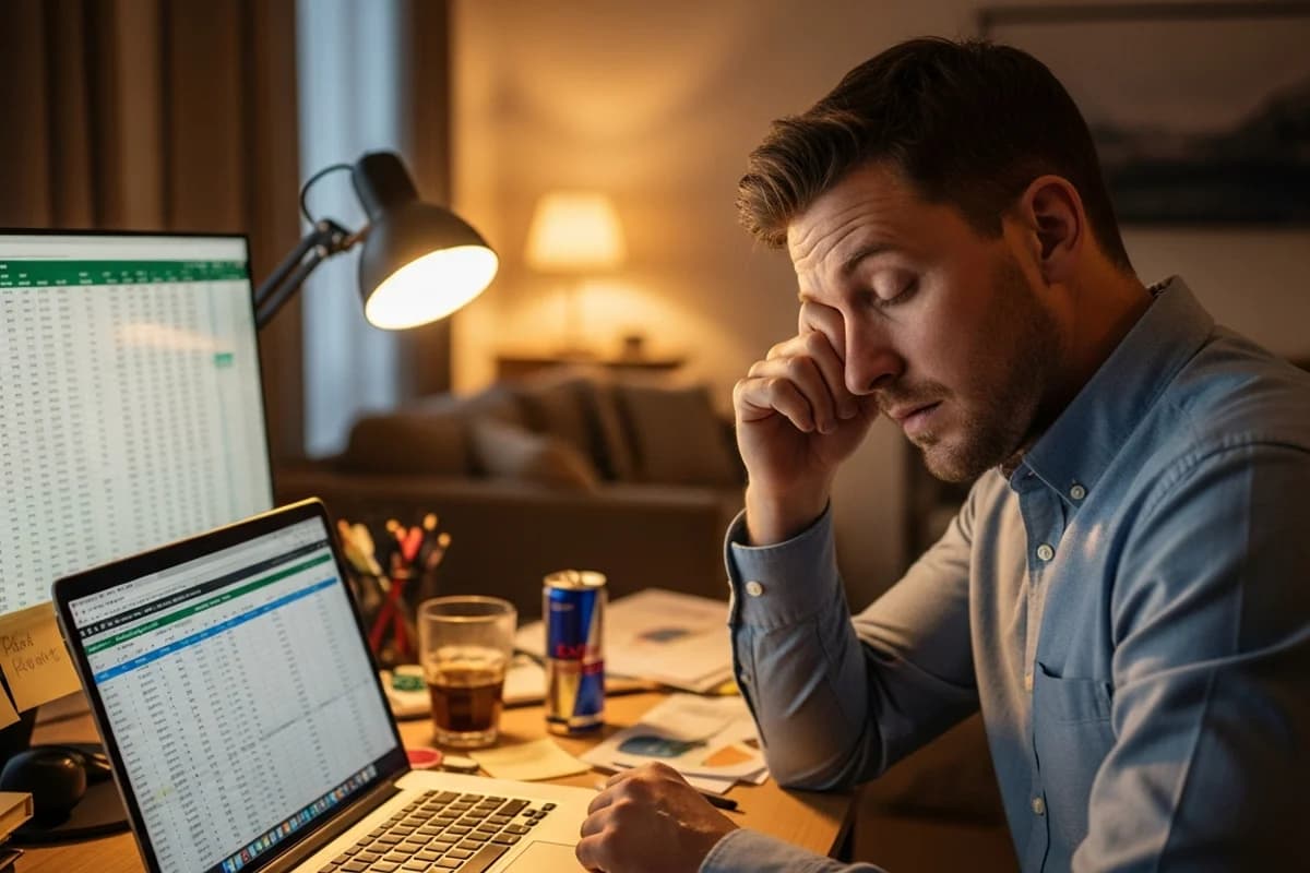 Business owner frustrated with inventory spreadsheets