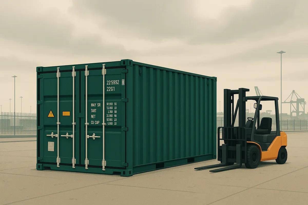 Shipping containers arriving from China representing the long supply chain that supplier portals help manage